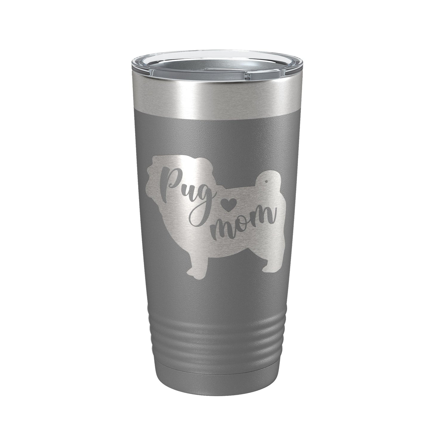 Pug Mom Tumbler Dog Travel Mug Gift Insulated Laser Engraved Coffee Cup 20 oz-16