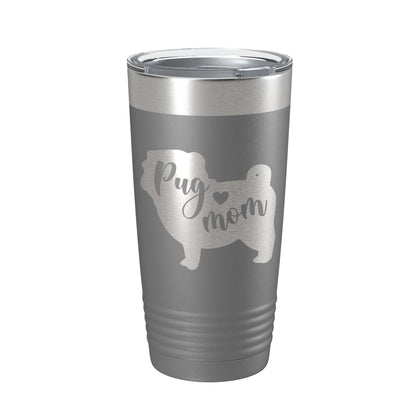 Pug Mom Tumbler Dog Travel Mug Gift Insulated Laser Engraved Coffee Cup 20 oz-16