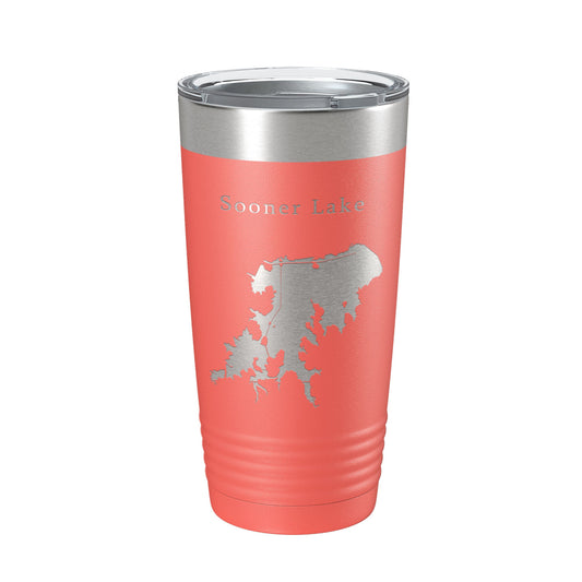 Sooner Lake Map Tumbler Travel Mug Insulated Laser Engraved Coffee Cup Oklahoma 20 oz-20