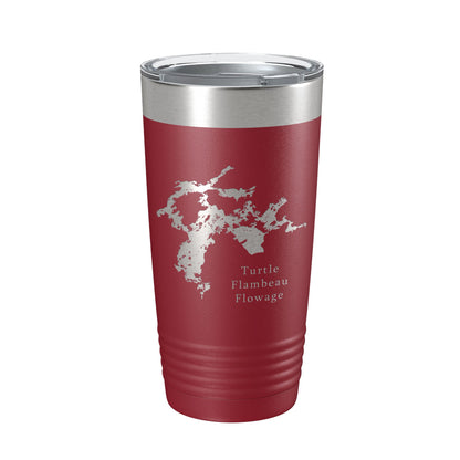 Turtle Flambeau Flowage Tumbler Lake Map Travel Mug Insulated Laser Engraved Coffee Cup Wisconsin 20 oz-18