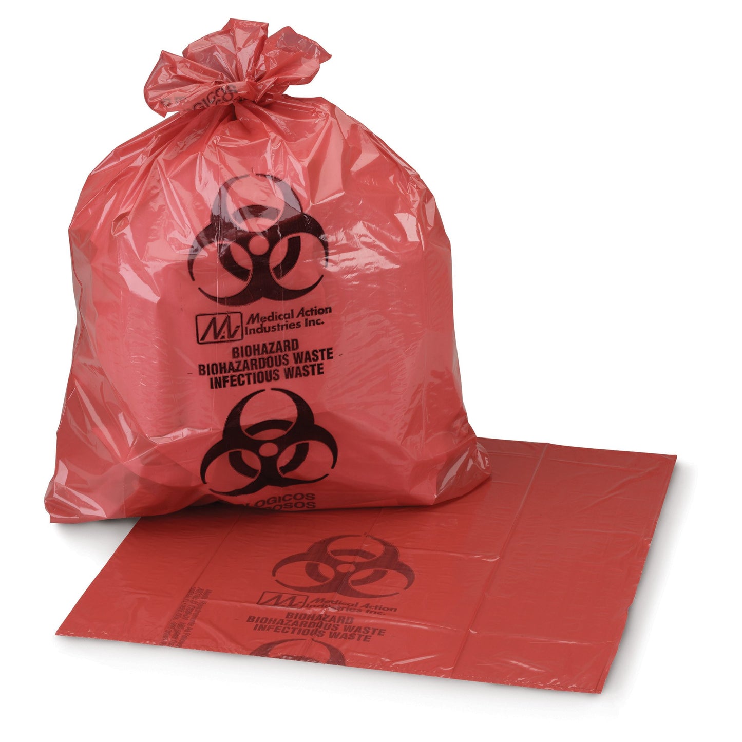 Biohazard Waste Bag McKesson 1 to 3 gal. Red Polyethylene 11 X 14 Inch