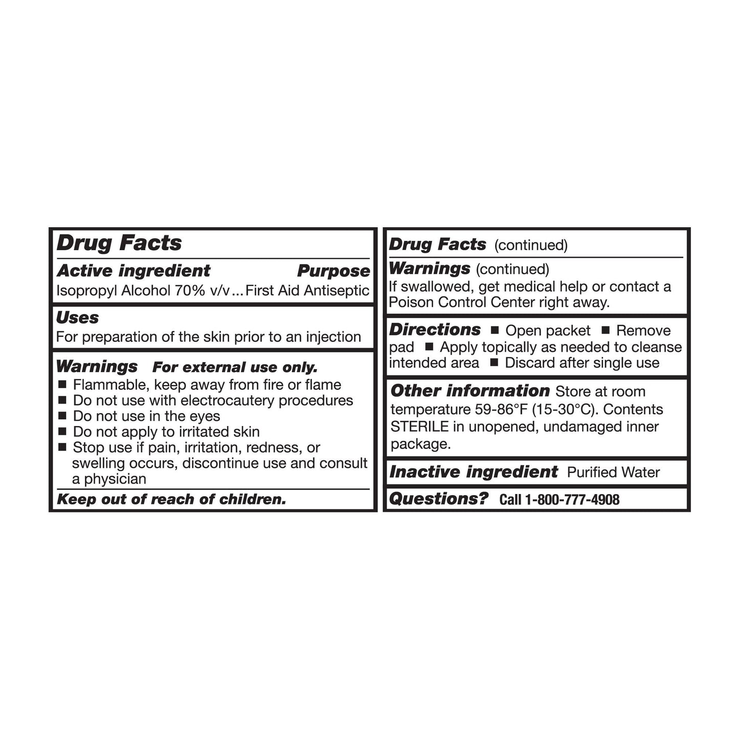 Alcohol Prep Pad McKesson 70% Strength Isopropyl Alcohol Individual Packet Large Sterile