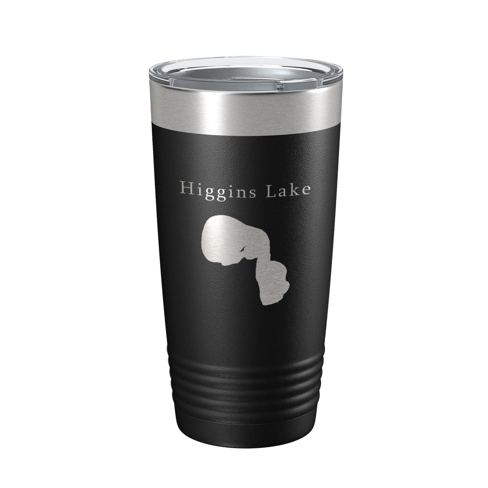 Higgins Lake Map Tumbler Travel Mug Insulated Laser Engraved Coffee Cup Michigan 20 oz-0