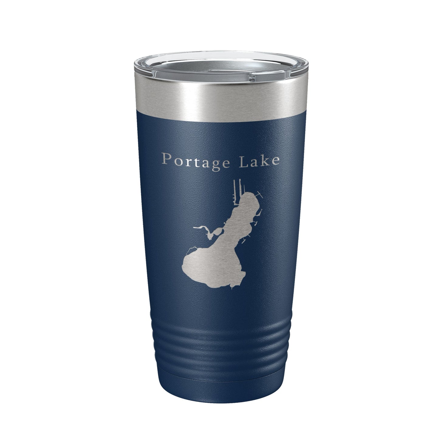 Portage Lake Map Tumbler Travel Mug Insulated Laser Engraved Coffee Cup Huron River Chain of Lakes Michigan 20 oz-8