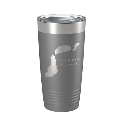 Neesopah Reservoir Tumbler Lake Map Travel Mug Insulated Laser Engraved Coffee Cup Colorado 20 oz-16