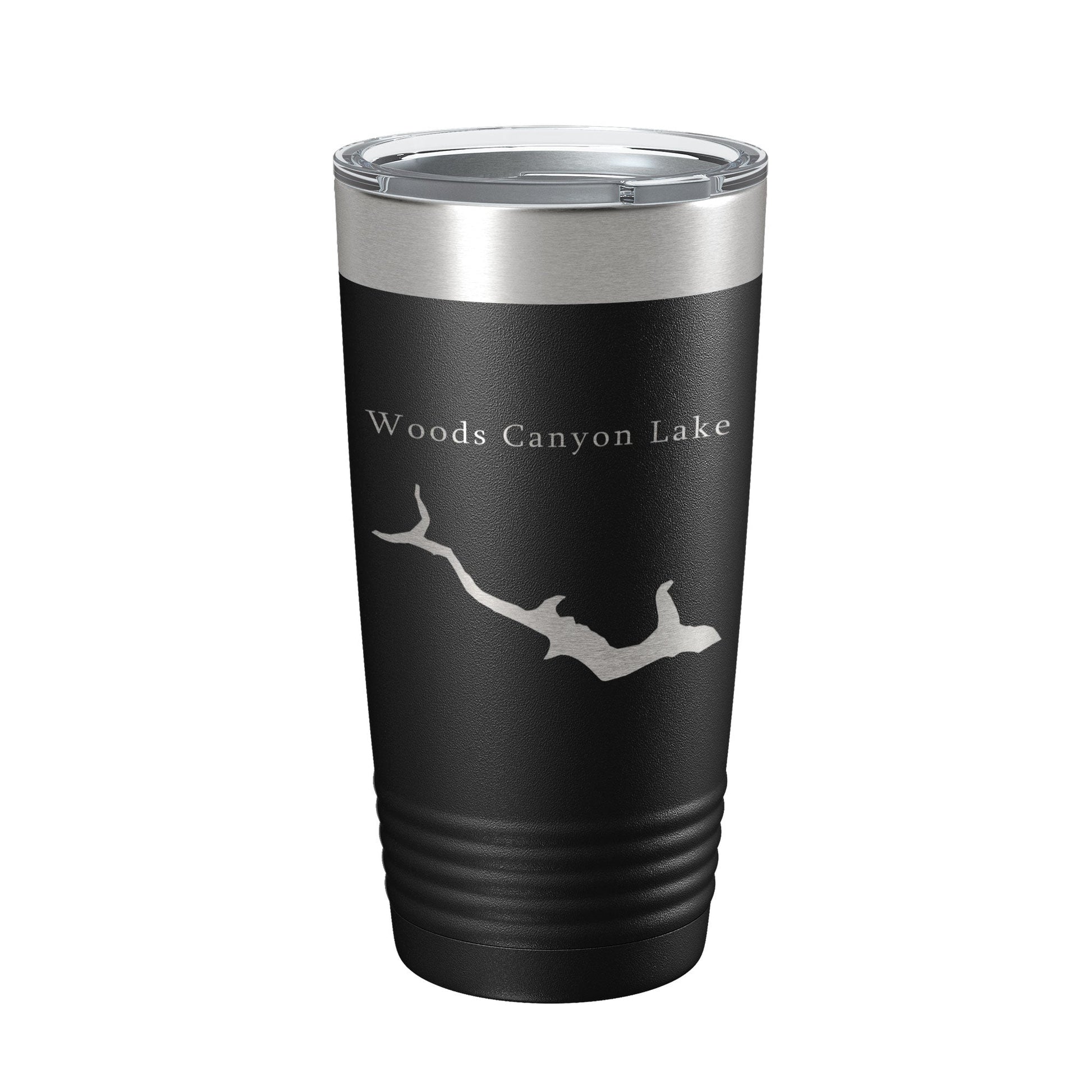 Woods Canyon Lake Map Tumbler Travel Mug Insulated Laser Engraved Coffee Cup Arizona 20 oz-0