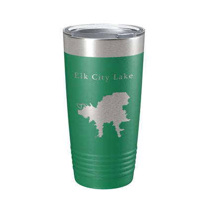 Elk City Lake Map Tumbler Travel Mug Insulated Laser Engraved Coffee Cup Kansas 20 oz-9