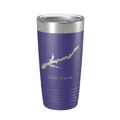 Lake Icaria Map Tumbler Travel Mug Insulated Laser Engraved Coffee Cup Iowa 20 oz-15