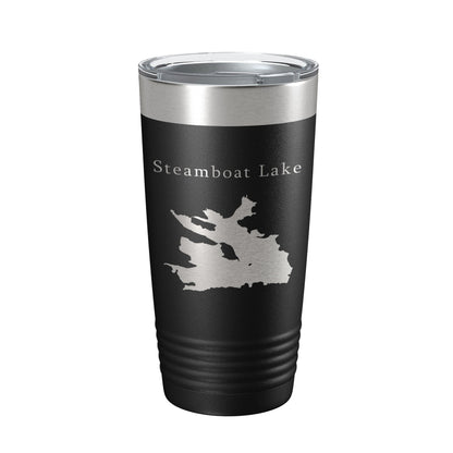Steamboat Lake Map Tumbler Travel Mug Insulated Laser Engraved Coffee Cup Colorado 20 oz-0