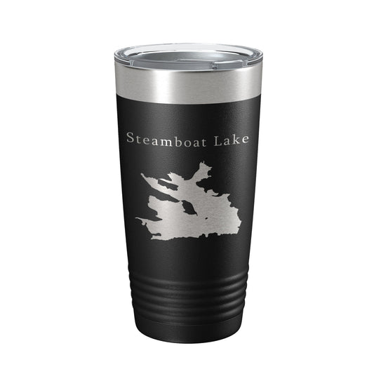 Steamboat Lake Map Tumbler Travel Mug Insulated Laser Engraved Coffee Cup Colorado 20 oz-0