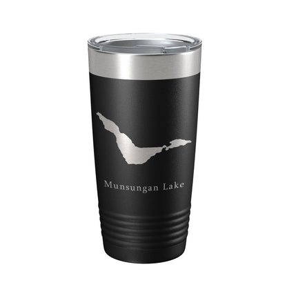 Munsungan Lake Map Tumbler Travel Mug Insulated Laser Engraved Coffee Cup Maine 20 oz-5