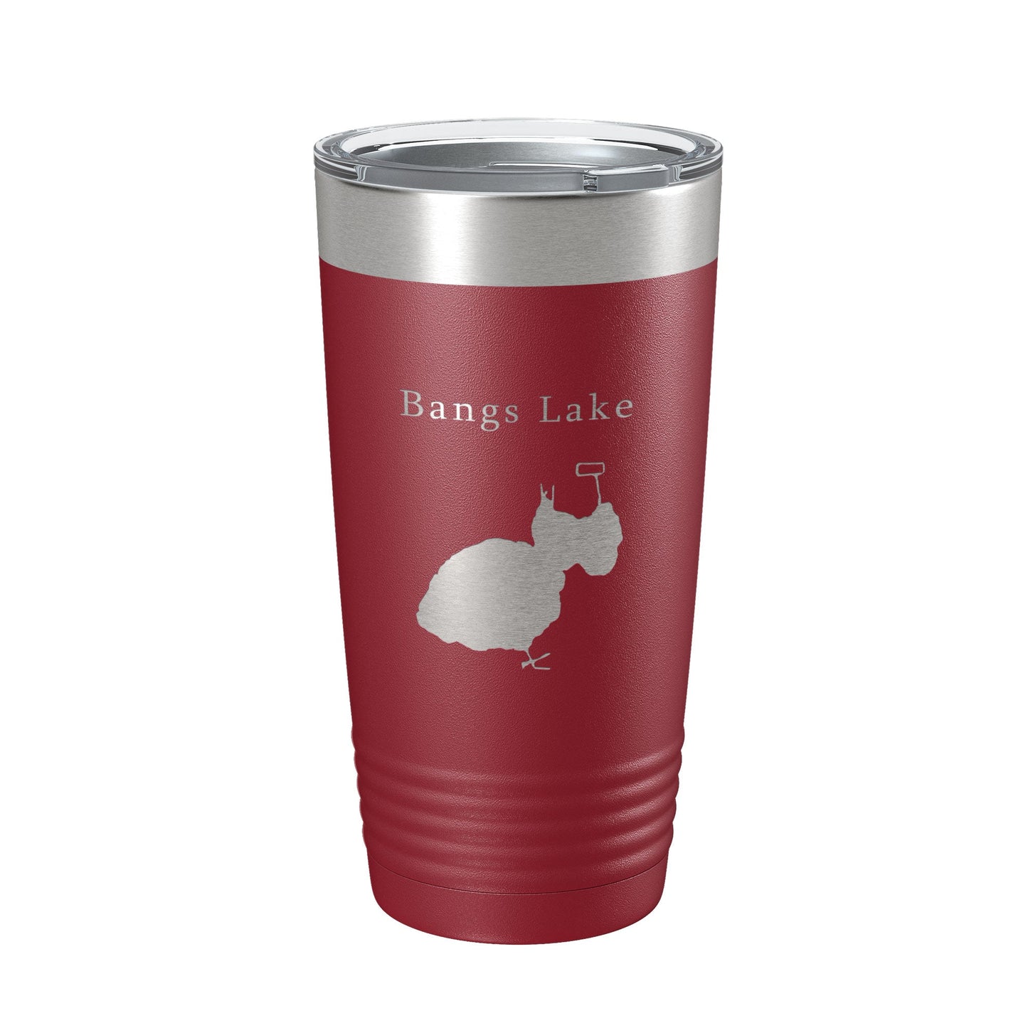 Bangs Lake Map Tumbler Travel Mug Insulated Laser Engraved Coffee Cup Illinois 20 oz-18