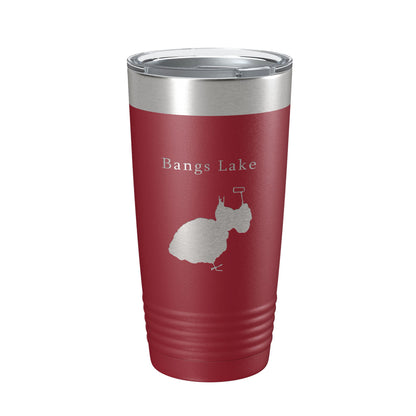Bangs Lake Map Tumbler Travel Mug Insulated Laser Engraved Coffee Cup Illinois 20 oz-18