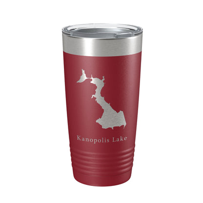 Kanopolis Lake Map Tumbler Travel Mug Insulated Laser Engraved Coffee Cup Kansas 20 oz-18