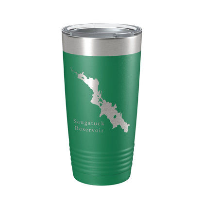 Saugatuck Reservoir Tumbler Lake Map Travel Mug Insulated Laser Engraved Coffee Cup Connecticut 20 oz-9