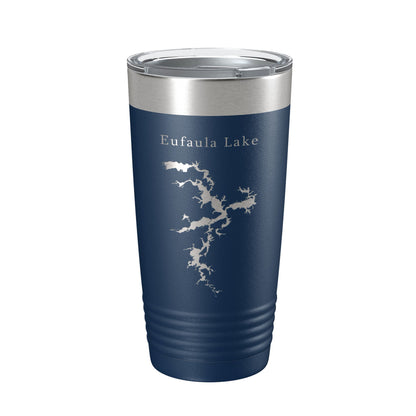 Eufaula Lake Map Tumbler Travel Mug Insulated Laser Engraved Coffee Cup Oklahoma 20 oz-8