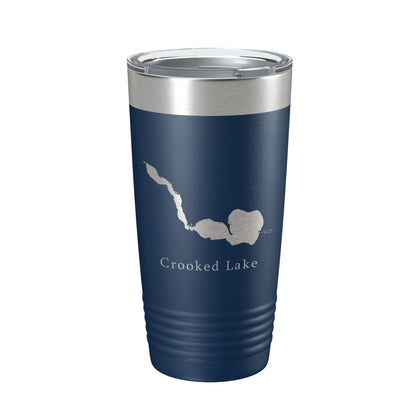 Crooked Lake Map Tumbler Travel Mug Insulated Laser Engraved Coffee Cup Indiana 20 oz-8