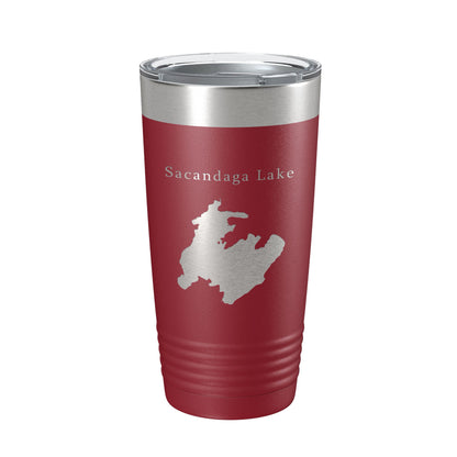 Sacandaga Lake Map Tumbler Travel Mug Insulated Laser Engraved Coffee Cup New York 20 oz-18
