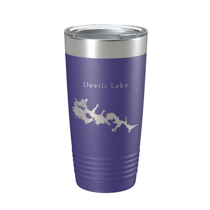 Devils Lake Map Tumbler Travel Mug Insulated Laser Engraved Coffee Cup North Dakota 20 oz-15