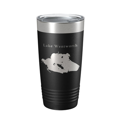 Lake Wentworth Map Tumbler Travel Mug Insulated Laser Engraved Coffee Cup New Hampshire 20 oz-0