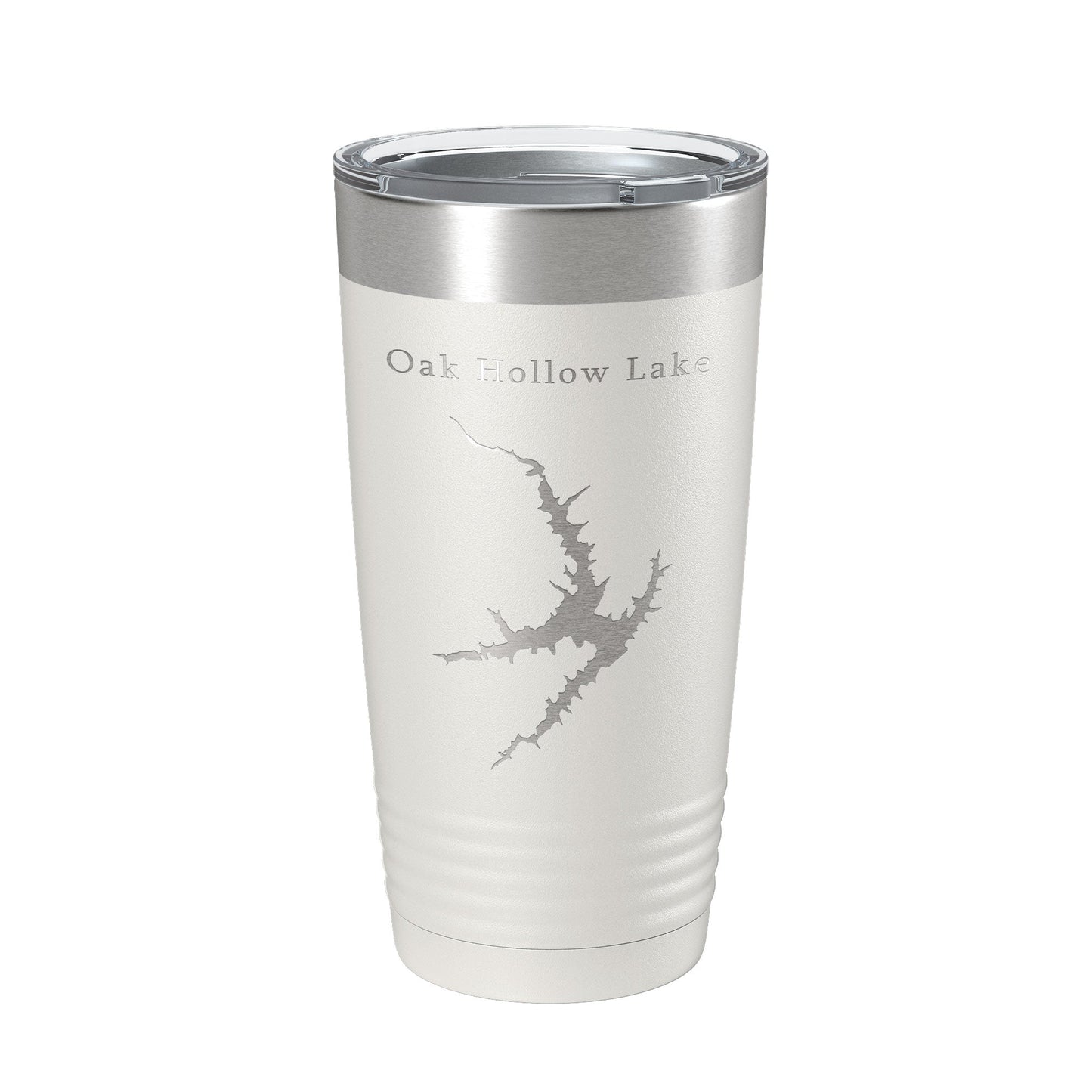Oak Hollow Lake Map Tumbler Travel Mug Insulated Laser Engraved Coffee Cup High Point North Carolina 20 oz-1
