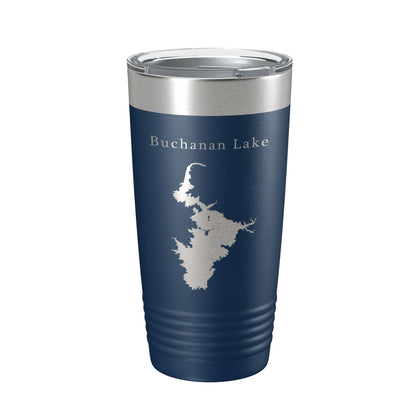 Buchanan Lake Map Tumbler Travel Mug Insulated Laser Engraved Coffee Cup Texas 20 oz-8