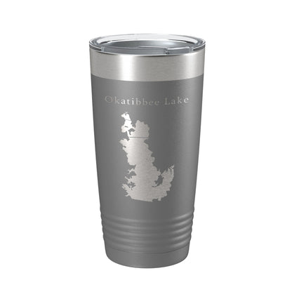 Okatibbee Lake Map Tumbler Travel Mug Insulated Laser Engraved Coffee Cup Mississippi 20 oz-16