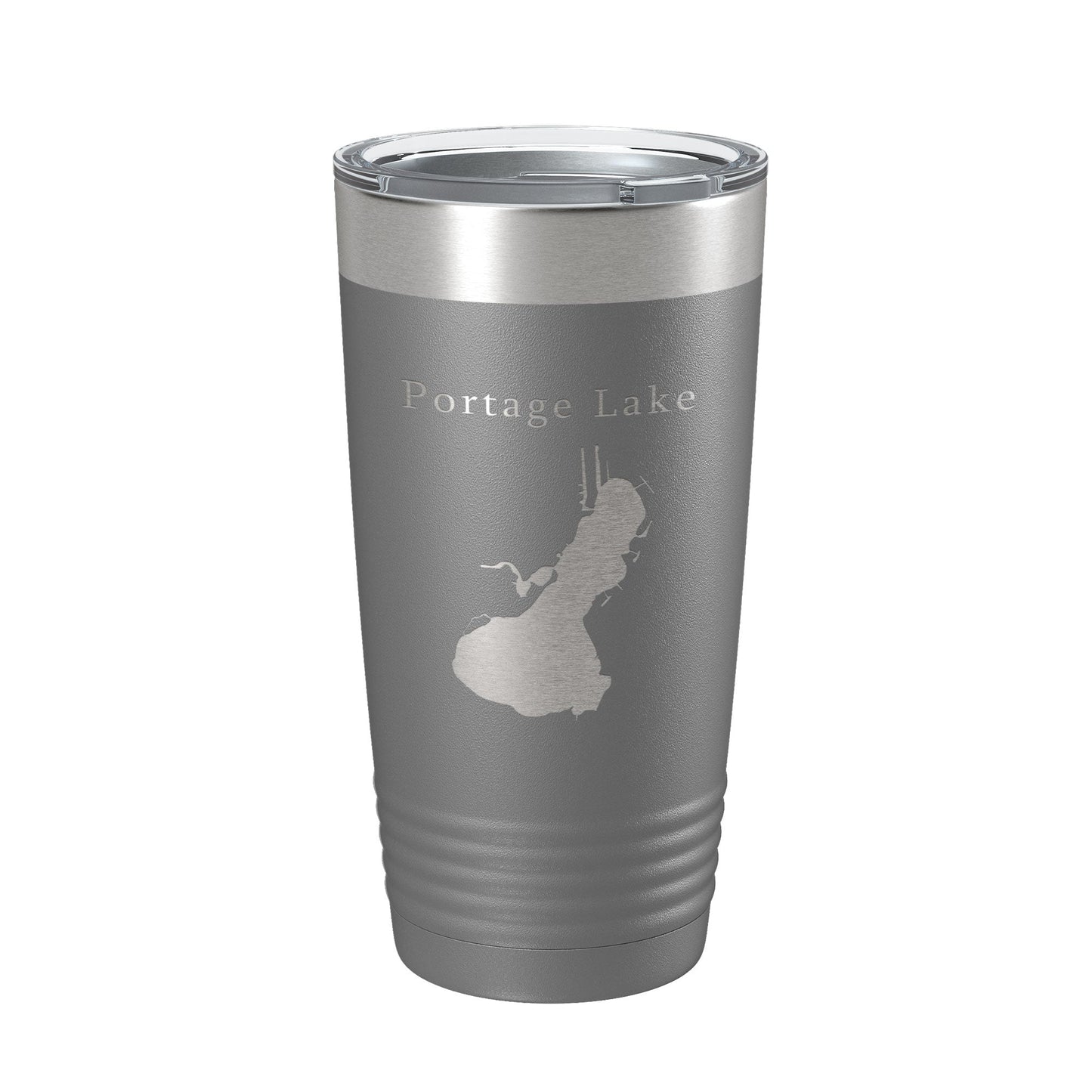 Portage Lake Map Tumbler Travel Mug Insulated Laser Engraved Coffee Cup Huron River Chain of Lakes Michigan 20 oz-16