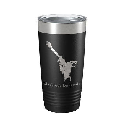 Blackfoot Reservoir Tumbler Lake Map Travel Mug Insulated Laser Engraved Coffee Cup Idaho 20 oz-0