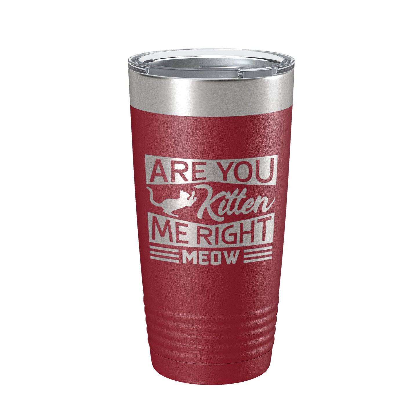 Are You Kitten Me Right Meow Tumbler Travel Mug Funny Cat Lover Gift Insulated Laser Engraved Coffee Cup 20 oz-18