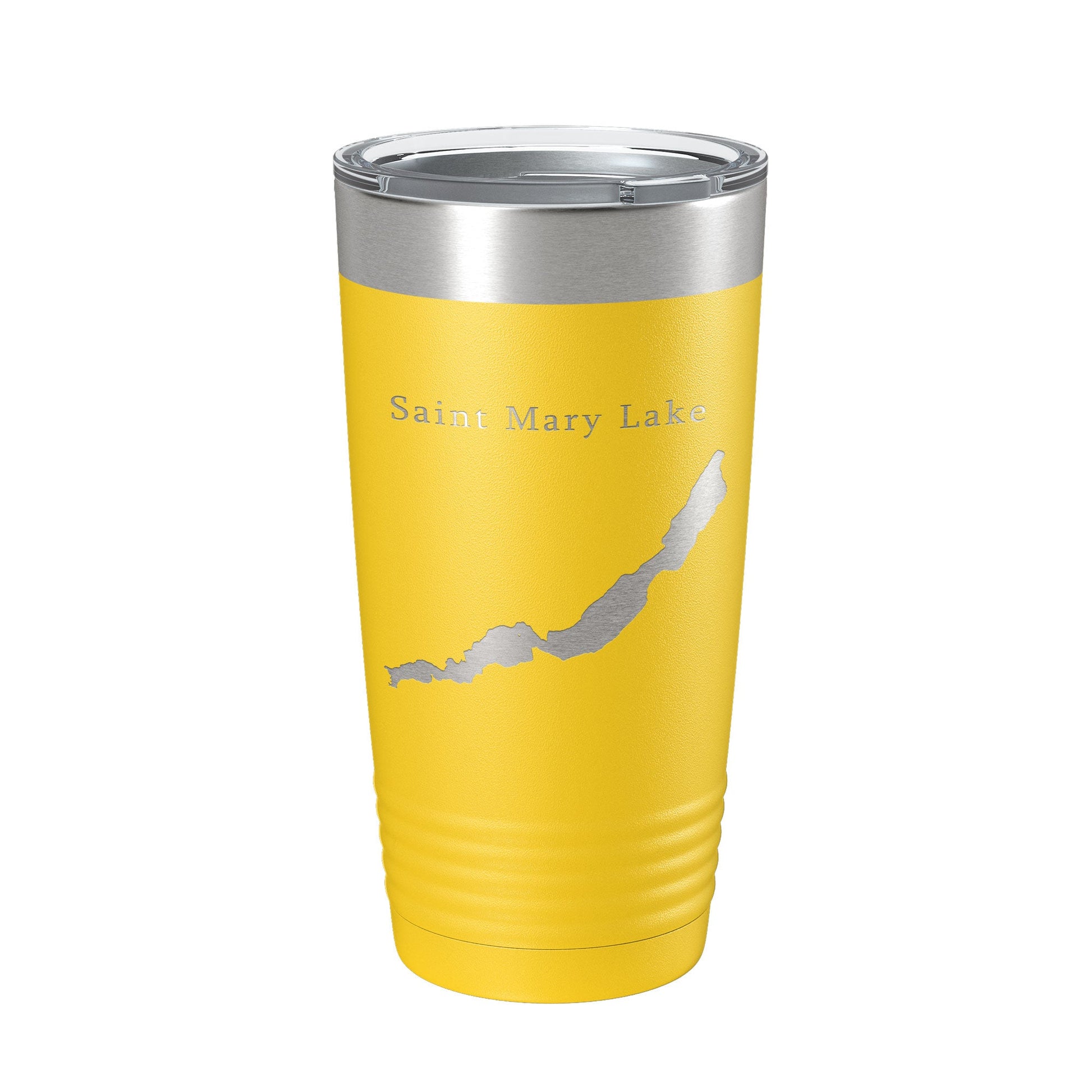 Saint Mary Lake Map Tumbler Travel Mug Insulated Laser Engraved Coffee Cup Glacier National Park Montana 20 oz-4