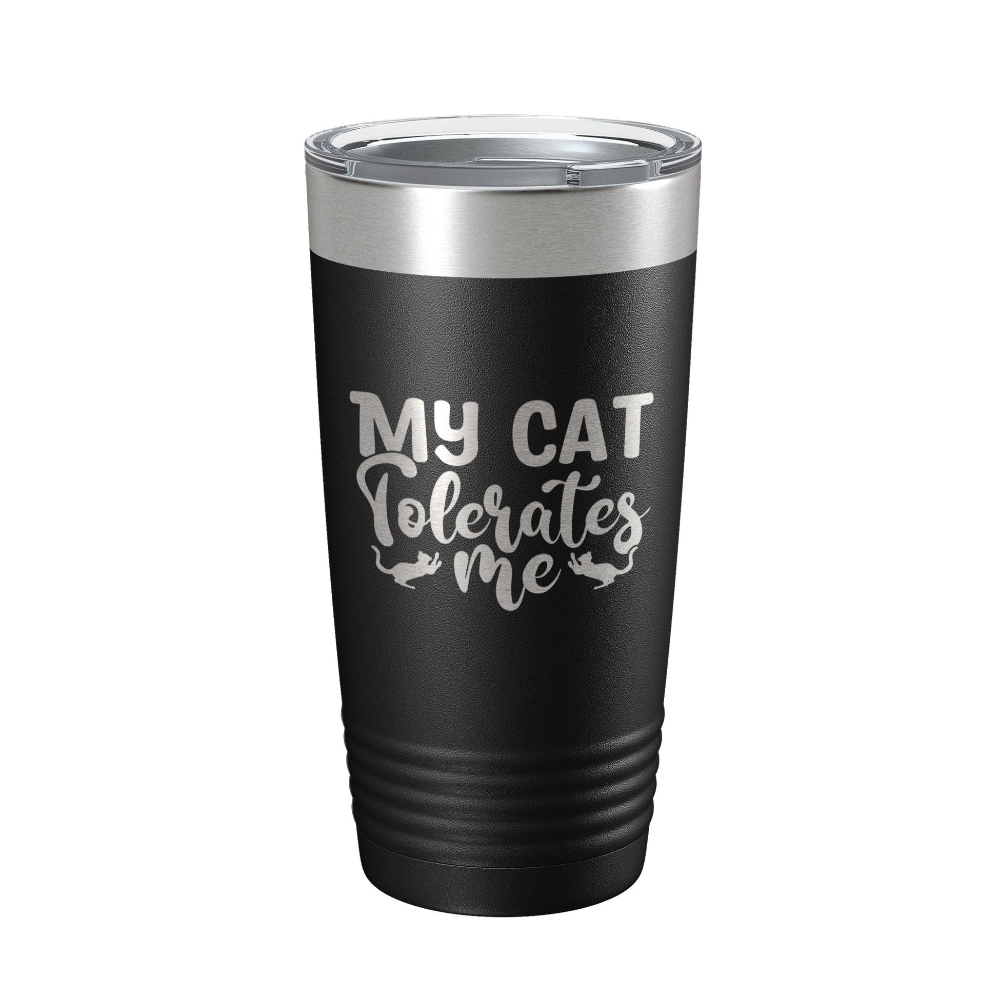 My Cat Tolerates Me Tumbler Travel Mug Funny Cat Lover Gift Insulated Laser Engraved Coffee Cup 20 oz-5