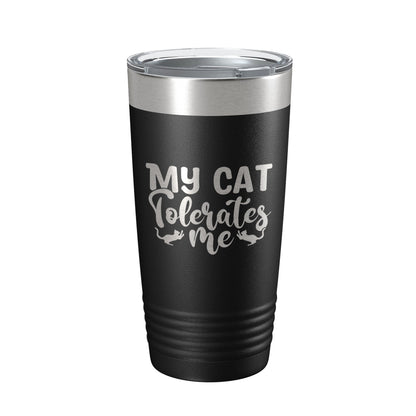 My Cat Tolerates Me Tumbler Travel Mug Funny Cat Lover Gift Insulated Laser Engraved Coffee Cup 20 oz-5
