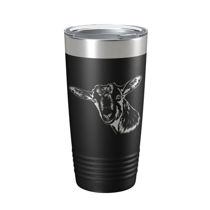 Goat Face Tumbler Goat Farmer Travel Mug Insulated Laser Engraved Coffee Cup Gift 4H 20 oz-0