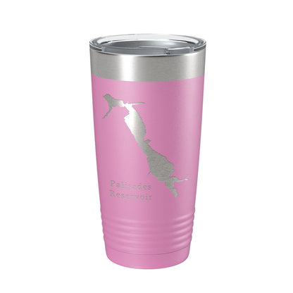 Palisades Reservoir Tumbler Lake Map Travel Mug Insulated Laser Engraved Coffee Cup Idaho Wyoming 20 oz-14