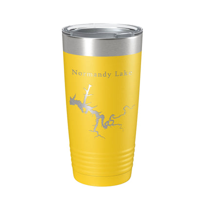 Normandy Lake Map Tumbler Travel Mug Insulated Laser Engraved Coffee Cup Tennessee 20 oz-19