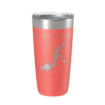 Deer Point Lake Map Tumbler Travel Mug Insulated Laser Engraved Coffee Cup Florida 20 oz-20