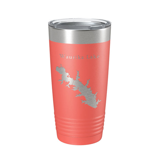 Waurika Lake Map Tumbler Travel Mug Insulated Laser Engraved Coffee Cup Oklahoma 20 oz-20