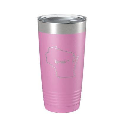 Wisconsin Tumbler Home State Travel Mug Insulated Laser Engraved Map Coffee Cup 20 oz-14