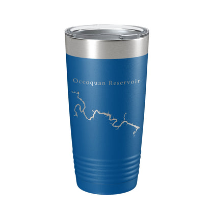 Occoquan Reservoir Tumbler Lake Map Travel Mug Insulated Laser Engraved Coffee Cup Fountainhead Regional Park Virginia 20 oz-6