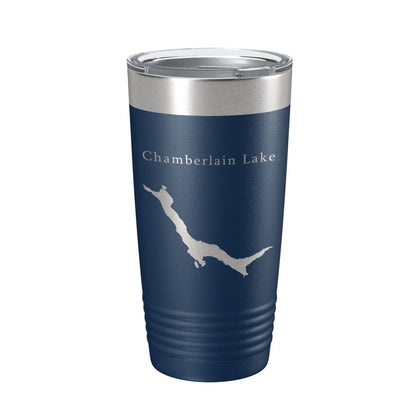 Chamberlain Lake Map Tumbler Travel Mug Insulated Laser Engraved Coffee Cup Maine 20 oz-2