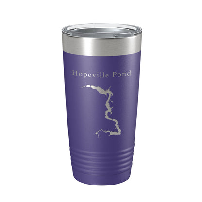 Hopeville Pond Tumbler Lake Map Travel Mug Insulated Laser Engraved Coffee Cup Connecticut 20 oz-15