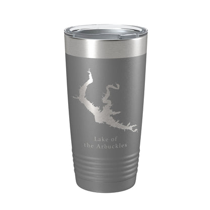 Lake of the Arbuckles Map Tumbler Travel Mug Insulated Laser Engraved Coffee Cup Oklahoma 20 oz-16