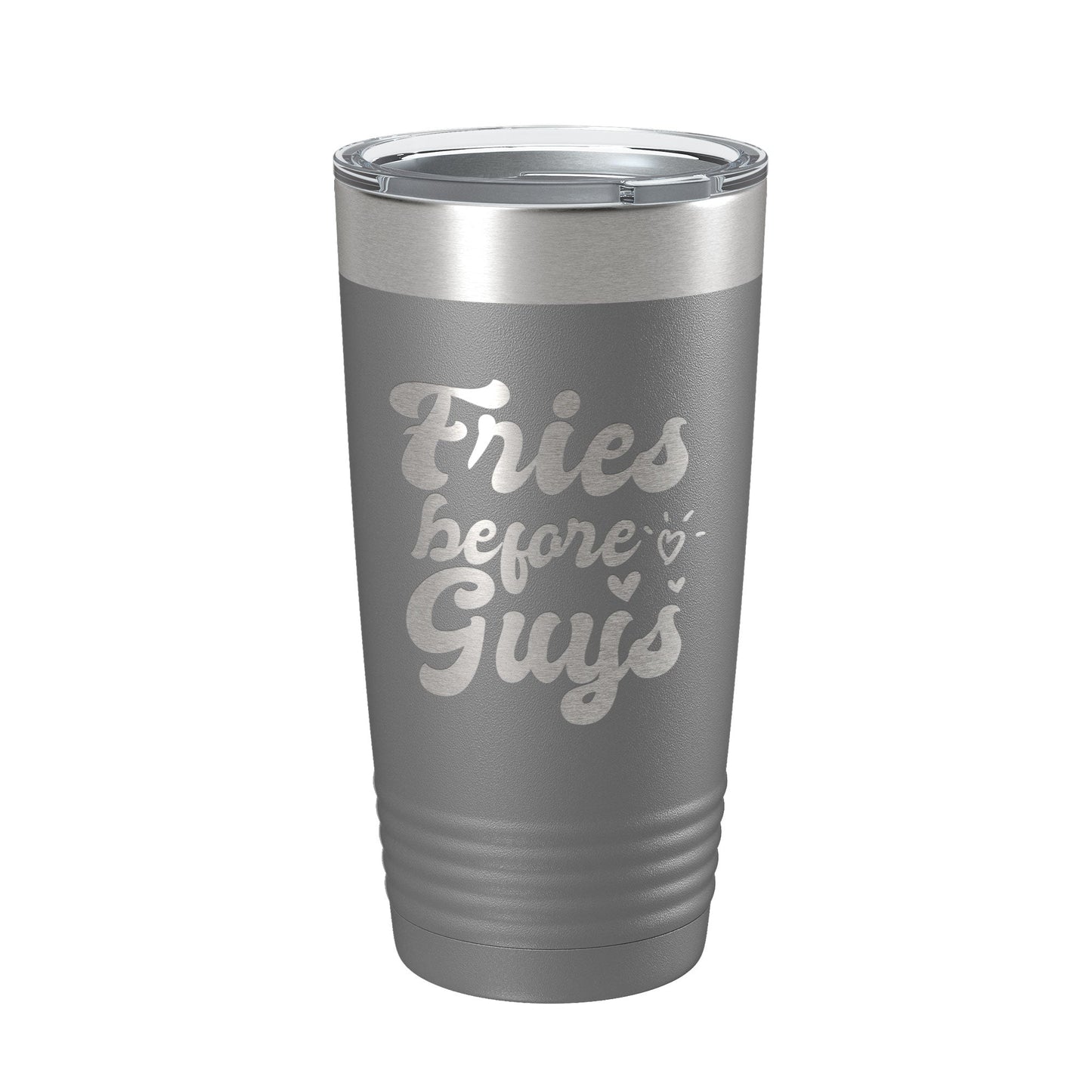 Fries Before Guys Tumbler Funny Galentine's Day Travel Mug Valentine's Single Insulated Laser Engraved Coffee Cup Retro 20 oz-16