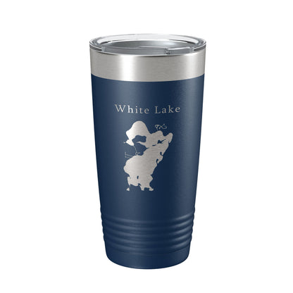 White Lake Map Tumbler Travel Mug Insulated Laser Engraved Coffee Cup Michigan 20 oz-8