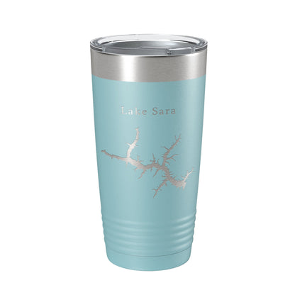 Lake Sara Map Tumbler Travel Mug Insulated Laser Engraved Coffee Cup Illinois 20 oz-13