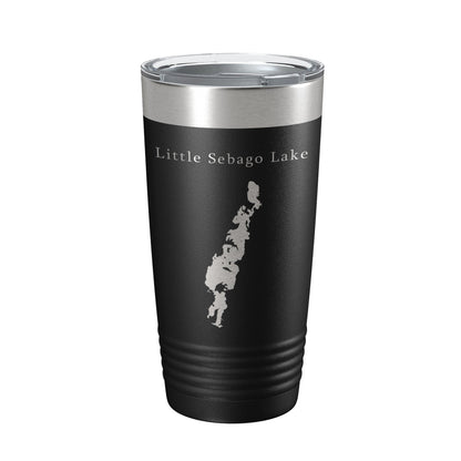 Little Sebago Lake Map Tumbler Travel Mug Insulated Laser Engraved Coffee Cup Maine 20 oz-0