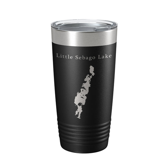Little Sebago Lake Map Tumbler Travel Mug Insulated Laser Engraved Coffee Cup Maine 20 oz-0