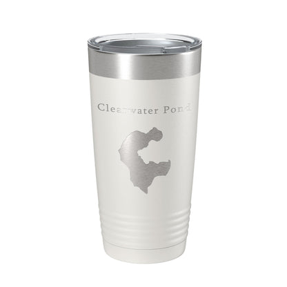 Clearwater Pond Lake Map Tumbler Travel Mug Insulated Laser Engraved Coffee Cup Maine 20 oz-7