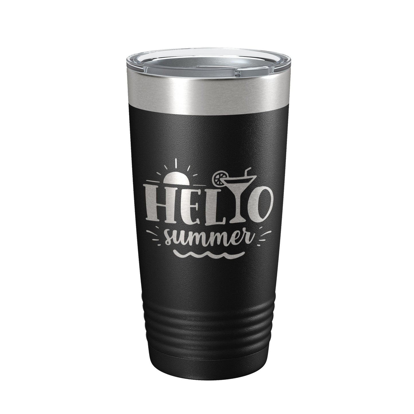 Hello Summer Tumbler Travel Mug Insulated Laser Engraved Coffee Cup 20 oz-0